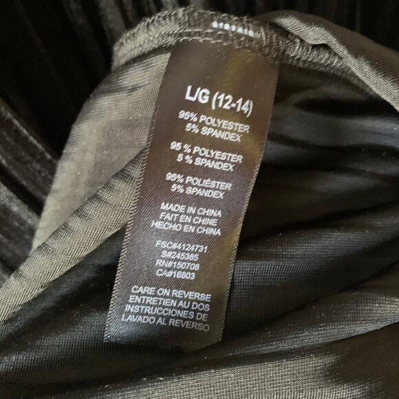 Avon Signature Collection Black Velour Blouse Ribbed Bell Sleeves Large 12-14 - Picture 10 of 15